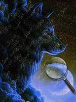 Wolf in den Wolken Diamond Painting