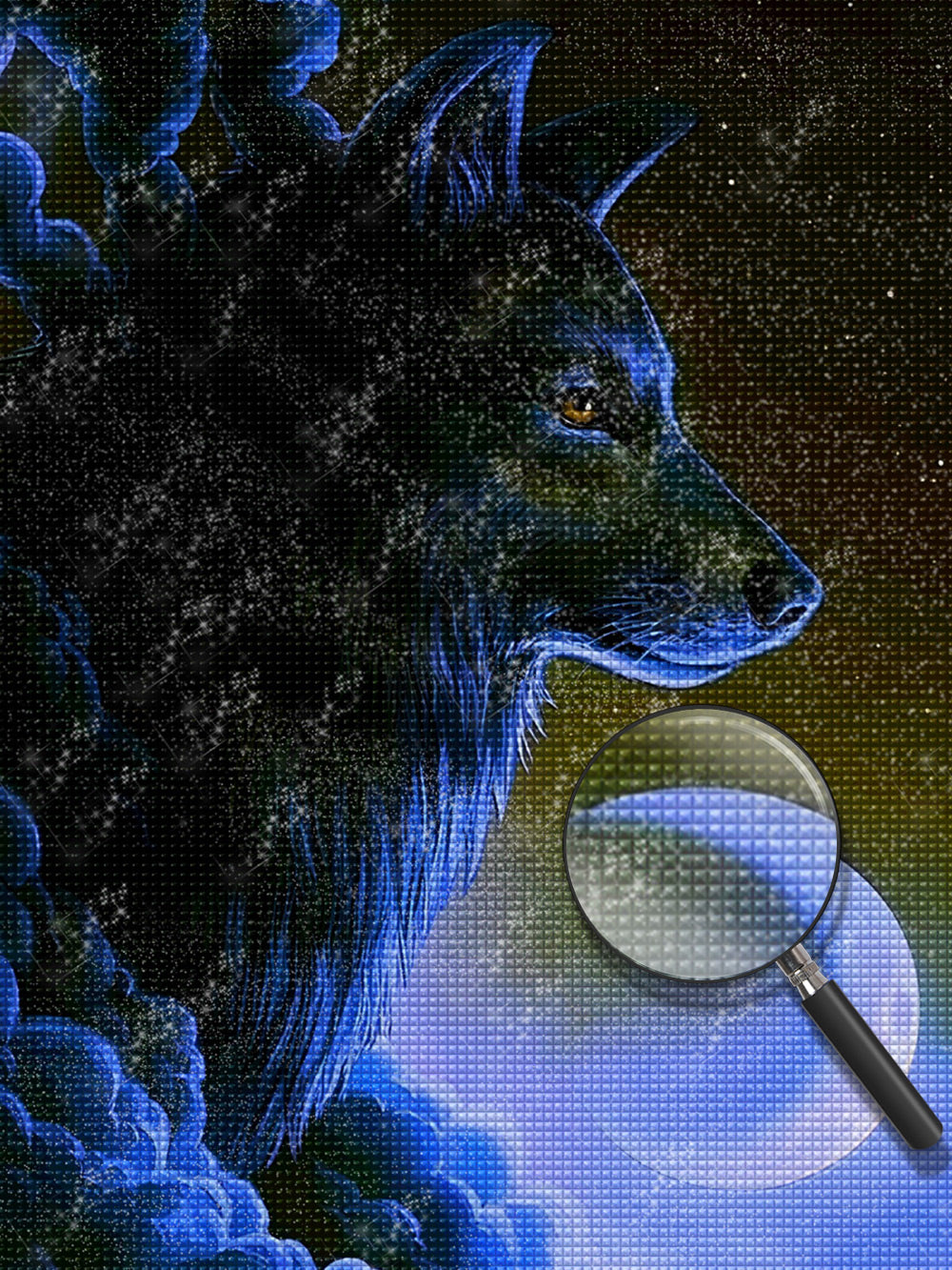 Wolf in den Wolken Diamond Painting