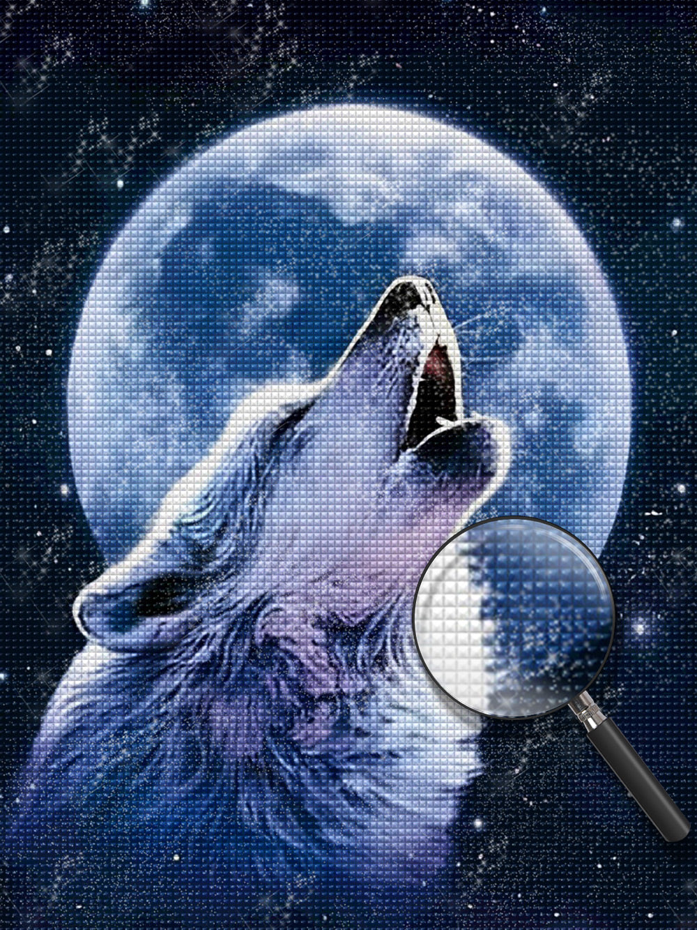 Wolf unter dem Mond Diamond Painting