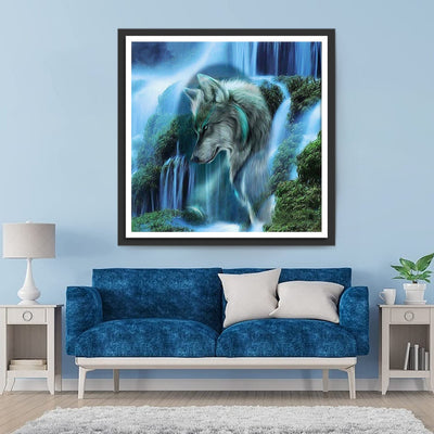 Wolf Wasserfall Diamond Painting