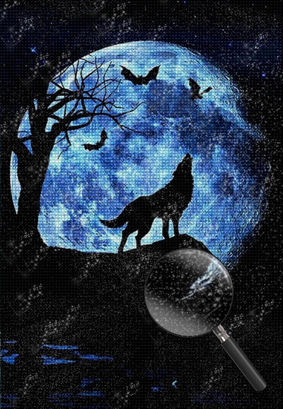 Wolfsgeheul in der Nacht Diamond Painting