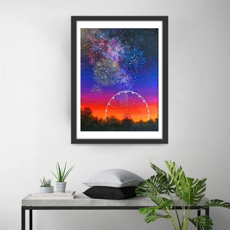 Wunderrad und Feuerwerk Diamond Painting