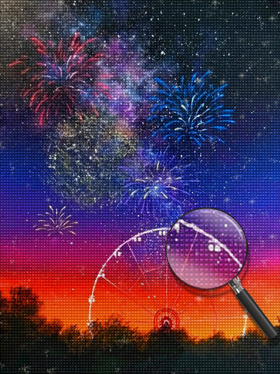 Wunderrad und Feuerwerk Diamond Painting