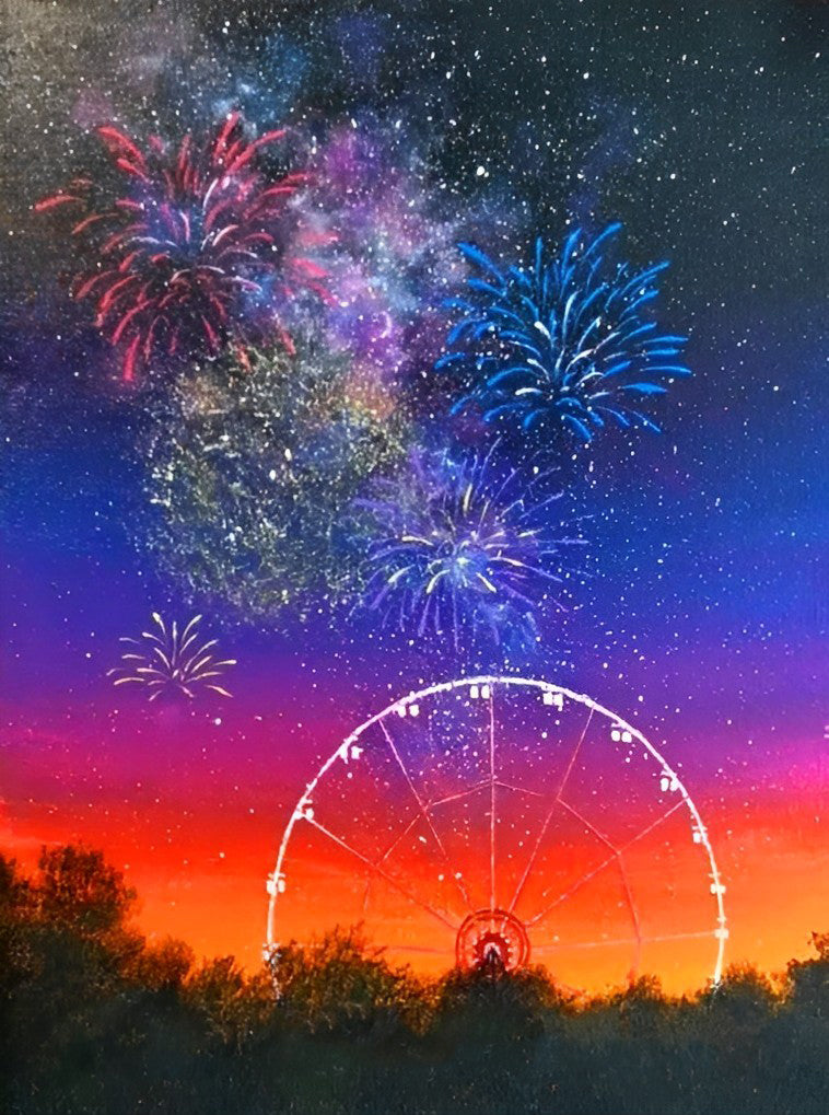 Wunderrad und Feuerwerk Diamond Painting