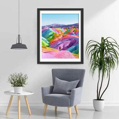 Wunderschöner Regenbogen-Berg Diamond Painting