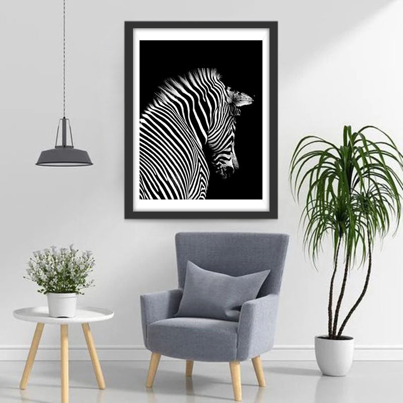 Zebra in der Dunkelheit Diamond Painting