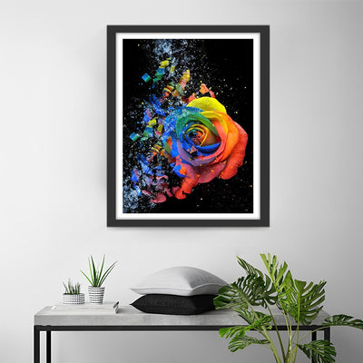 Zerbrochene bunte Rose Diamond Painting