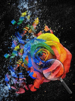 Zerbrochene bunte Rose Diamond Painting