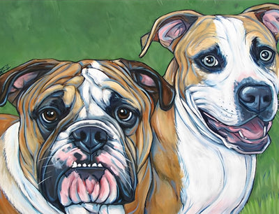 Zwei Bulldoggen Diamond Painting